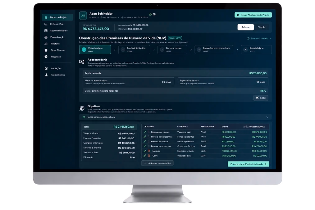 Walkr Advisor mostrando a construção das premissas do Número da Vida